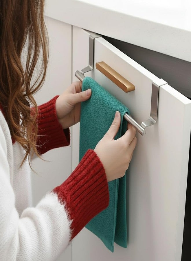 Decobuy Cabinet Door Kitchen Towel Holder, Stainless Steel Towel Holder Adjustable, Over Cabinet Hanger, Towel Bar Hook Rod Rack (Pack of 1) - Image 1